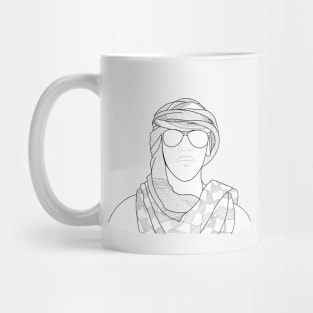 Arab man line art portrait Mug